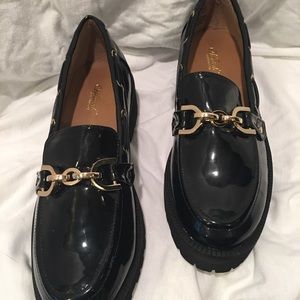 Wanted size 6 Black Loafers Slip on